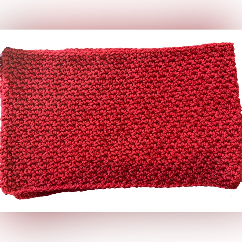 Red Handmade Infinity Scarf - Picture 3 of 3